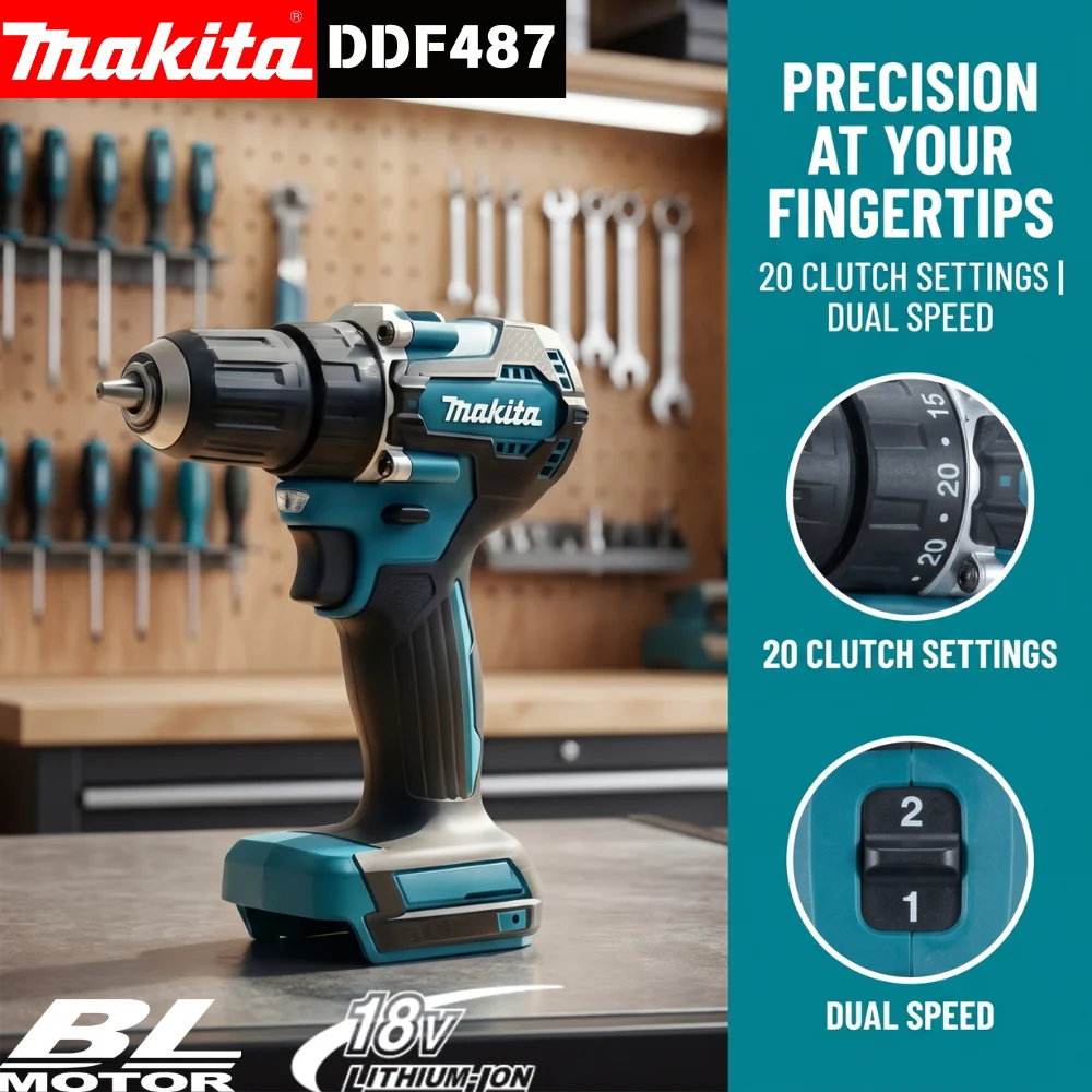 マキタ-ddf487-18v-ブラシレスコードレスドライバードリル可変速充電式ツール-マキタ-18v-バッテリーシステム対応