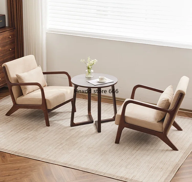 Modern simple balcony tea table and chair combination small apartment image 2