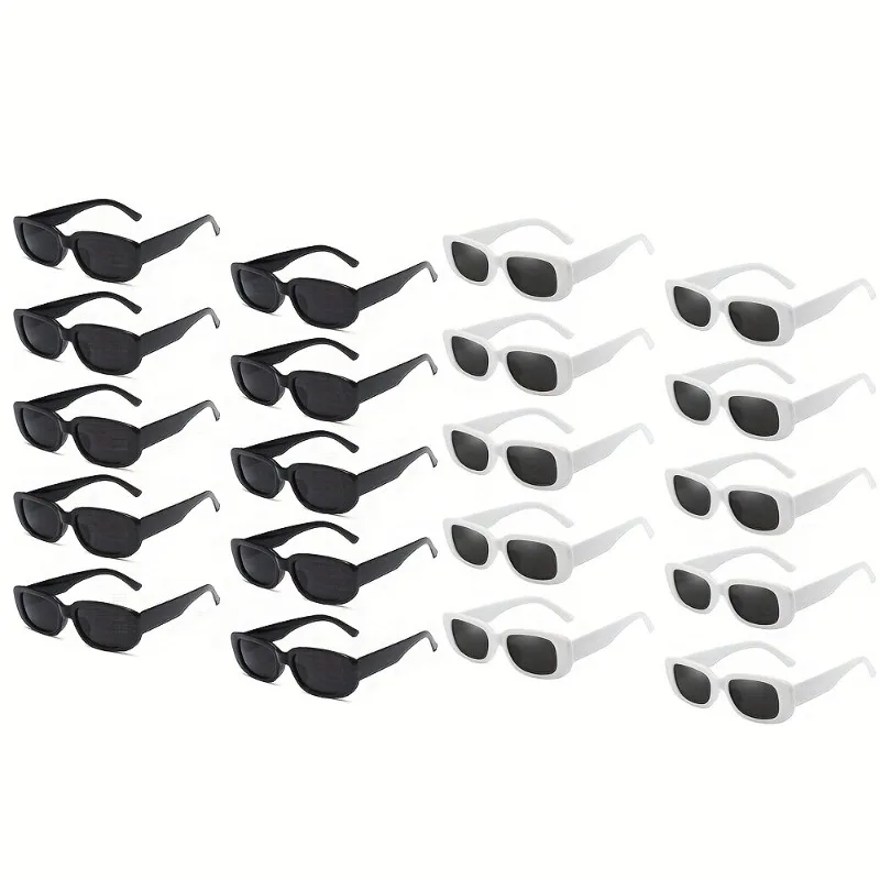 20 Paar Retro-Brillen im 90er-Jahre-Stil, Retro-Schwarz, rechteckige Brille, Damen-Partyzubehör, Hochzeit, Geburtstag und Tanz, exklusiv – Detail 4