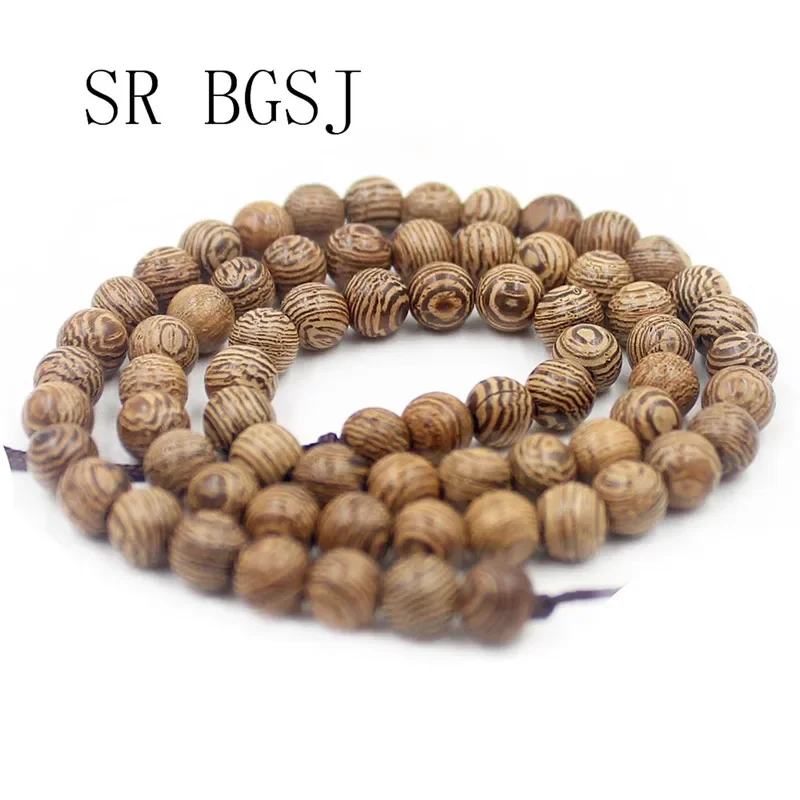 108pcs  6mm 8mm 10mm Jewelry DIY Round Tiger Sandalwood Mala Meditation Loose Beads