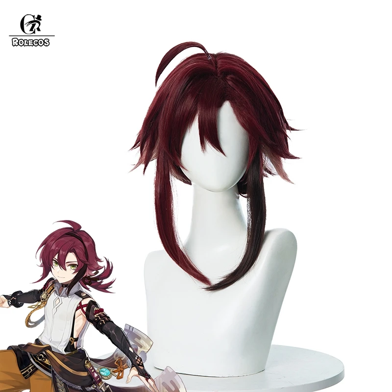 

ROLECOS Genshin Impact Shikanoin Heizou Cosplay Wig Genshin Heizou Shikanoin Cosplay Hair Straight Synthetic Wig