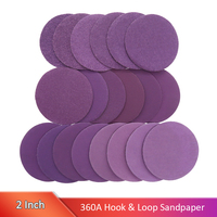 50Pcs 2 Inch Sanding Disc Wet Dry 80-10000 Grit Sandpaper 50mm Hook Loop Aluminum Oxide Sandpaper for Drill Grinder Rotary Tools