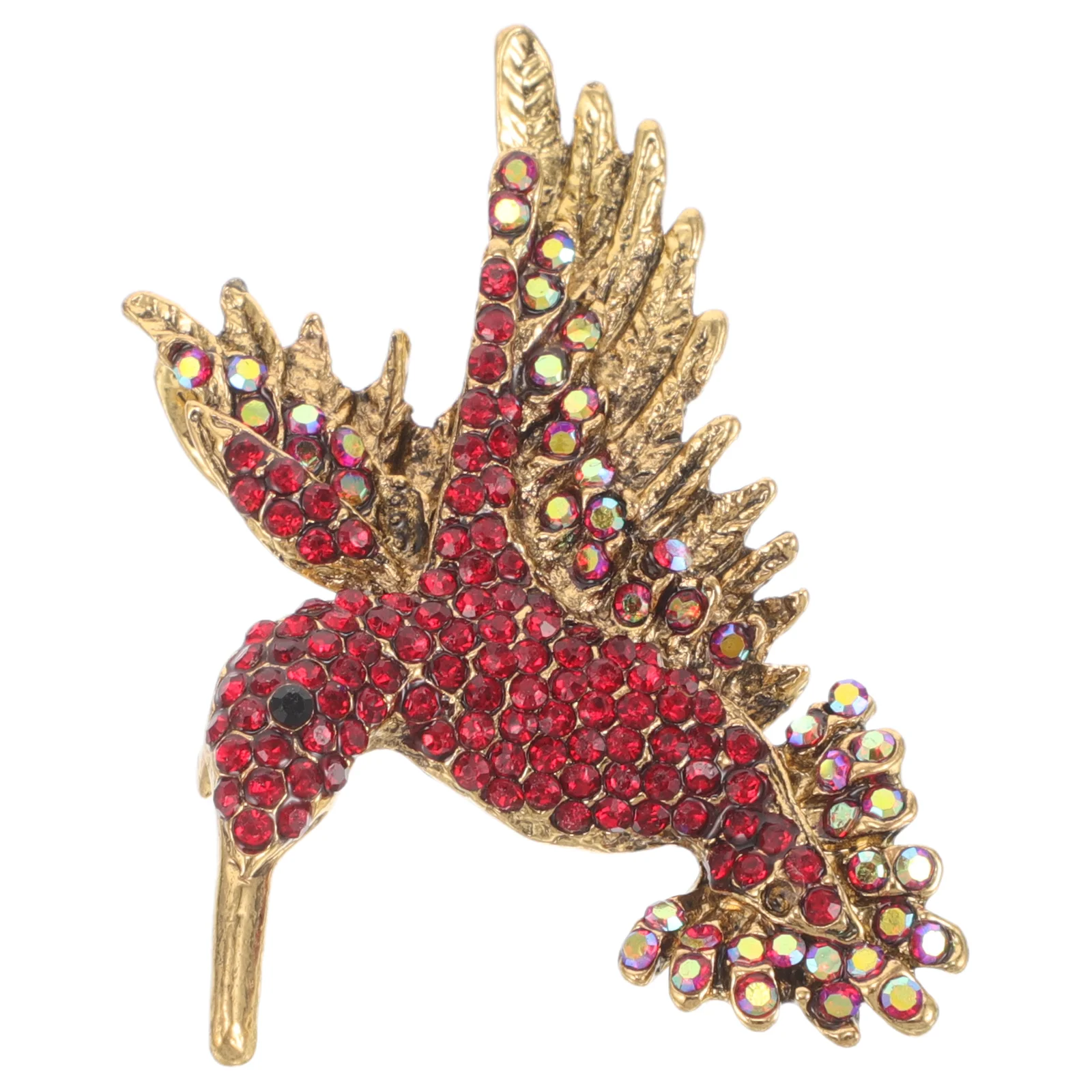 Animal Bird Brooch Pin Alloy Rhinestone Collar Jewelry Pins Red Rhinestones