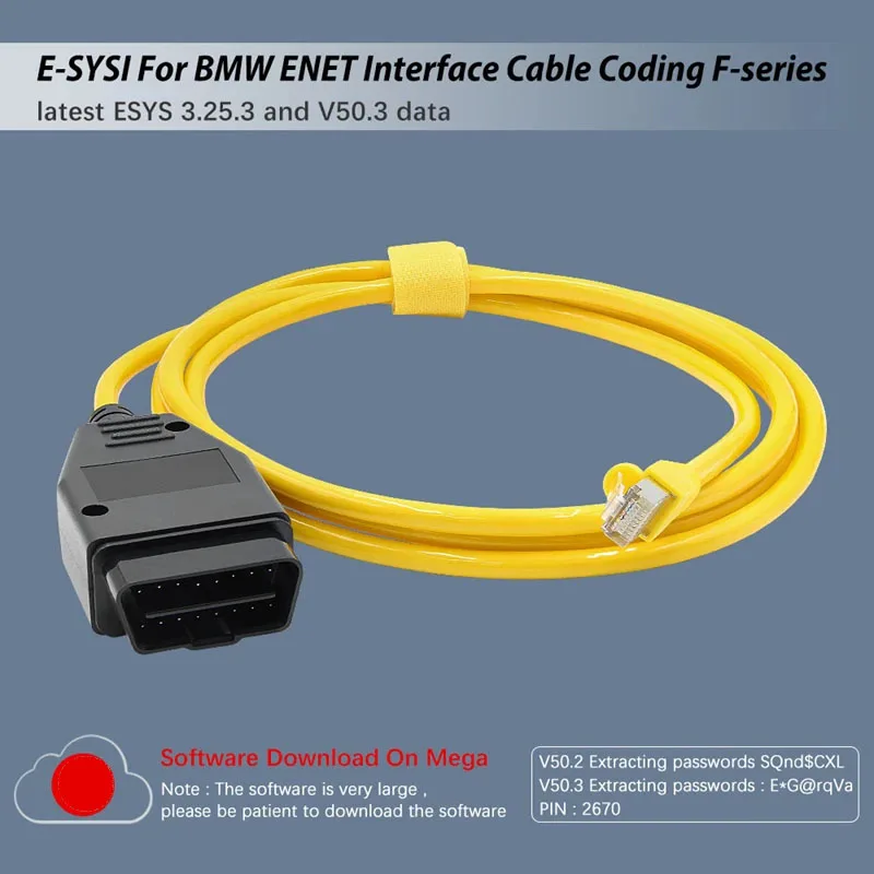 ESYS ENET Kabel für BMW Versteckte Daten E-SYS ICOM Codierung ECU Programmierer OBD OBD2 Scanner F-Serie Auto-Diagnosekabel-Werkzeuge – Detail 4