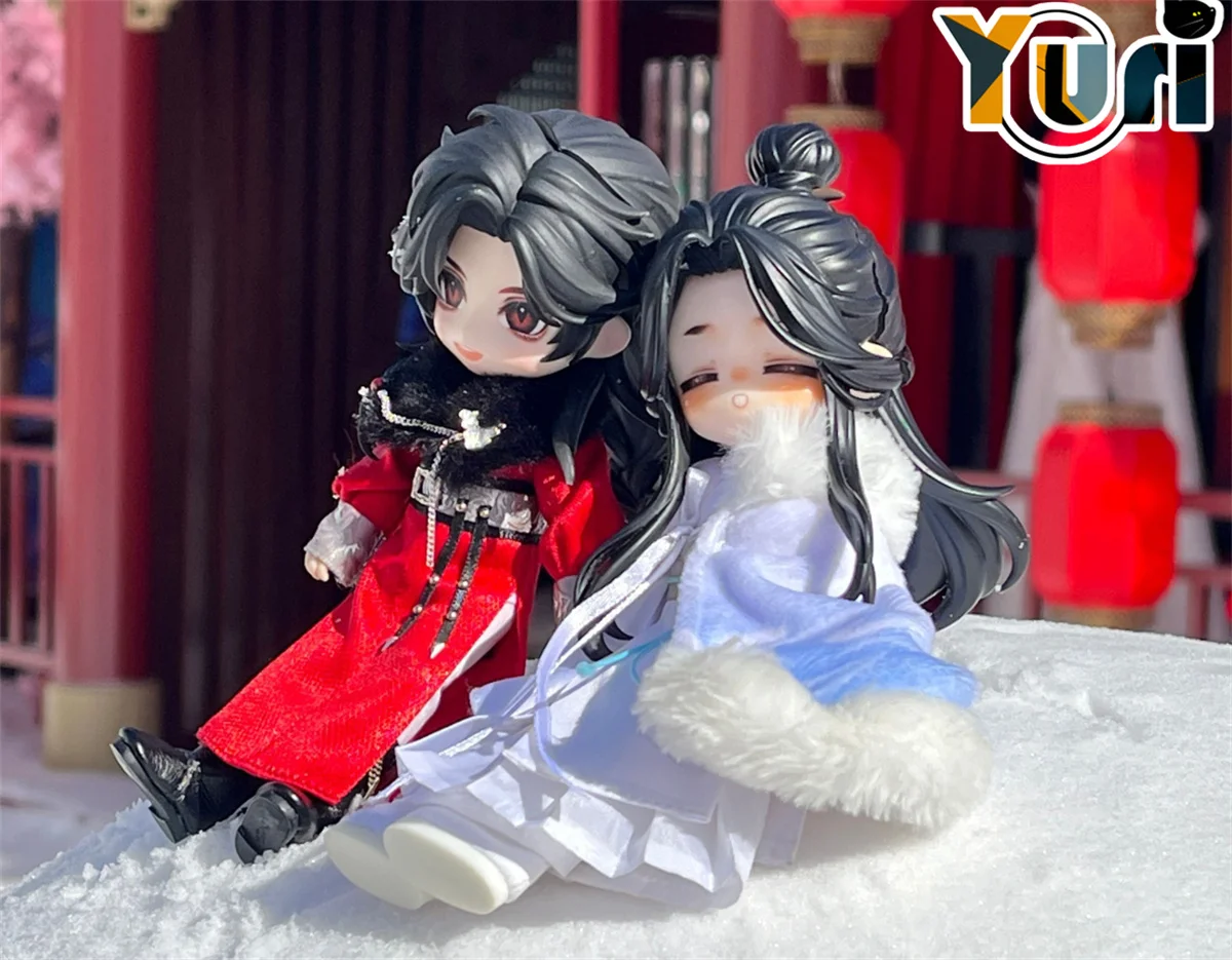 Anime Tian Guan Ci Fu TGCF Comics Xie Lian Hua Cheng Handgemaakte OB11 OB22 1/12 BJD Haar Pruik Afneembare Game Cosplay Leuke Rekwisieten