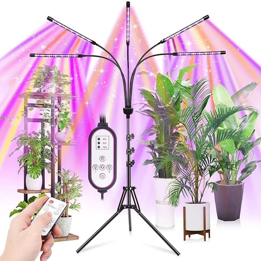 Lampe horticole de croissance LED USB, 5V DC, avec minuterie, clip de bureau, pour culture intérieure de plantes, fleurs, semis