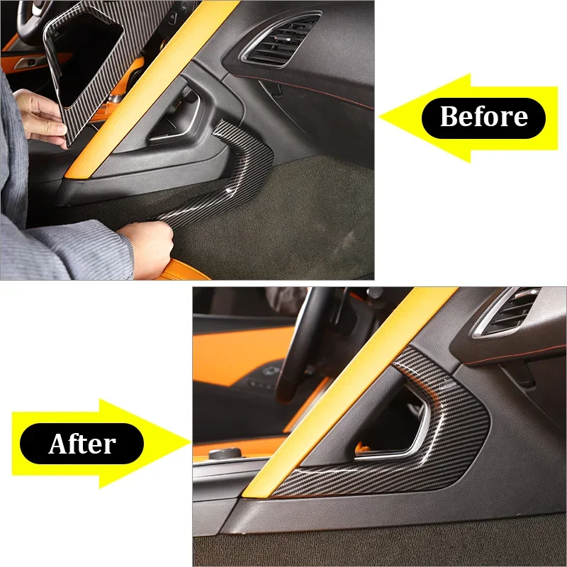 

For Chevrolet Corvette C7 2014-2019 Center Control Handle Decorative Frame Cover Trim Sticker Auto Interior Accessories Parts