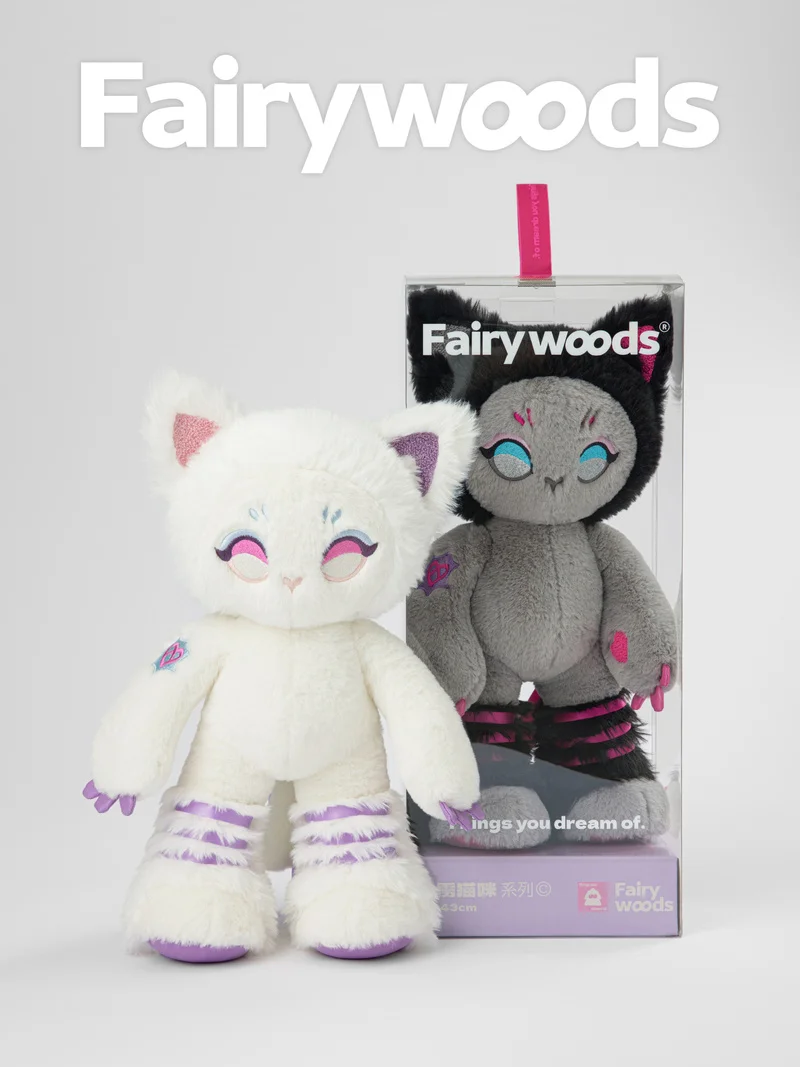 Sweetheart Cat Plush Sleeping Pillow Fairywoods Cute Stuffed Doll Soft Best Friend BFF Gift for Girls Home Decorative Toy