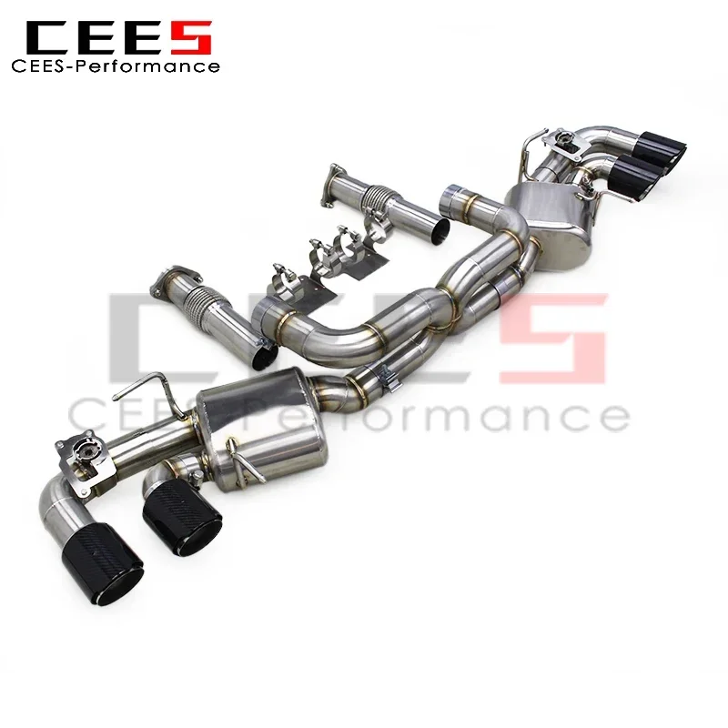 CEES Valve Catback Exhaust System for Chevrolet CORVETTE C8 2019-2023 Stainless Steel 304 Performance Valve Exhaust Pipe Muffler