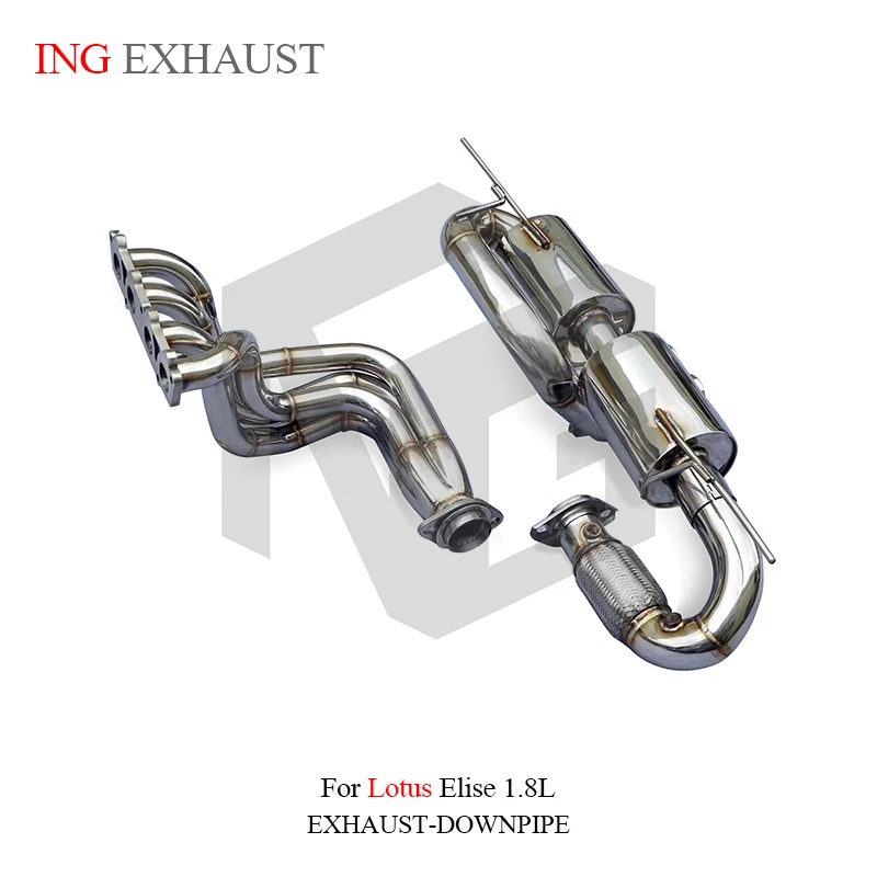 ING Exhaust System Racing ss304 ValveLess Catback Manifold for Lotus Elise 1.8T Automotive Performance Muffler Car Accessories