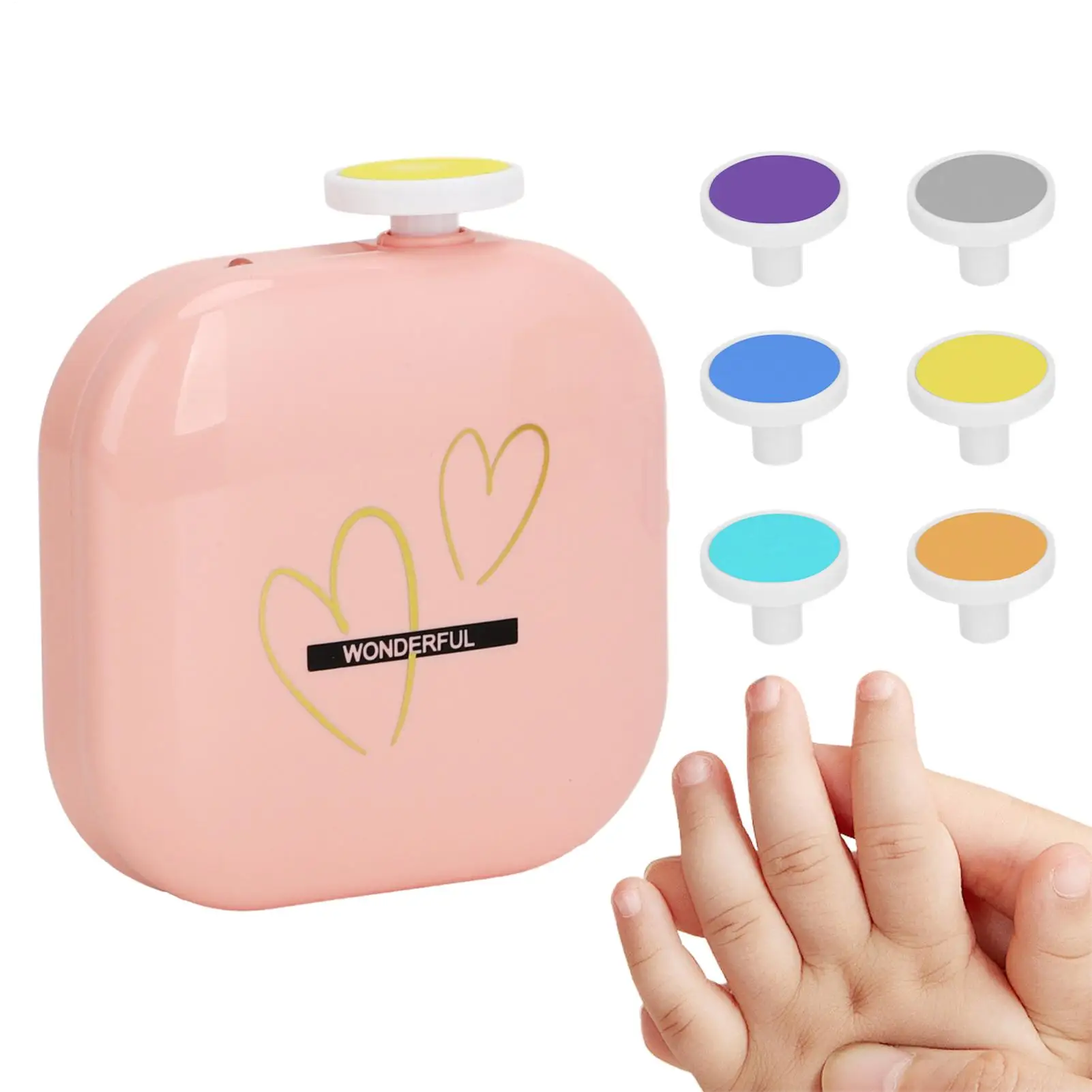 

Триммер для ногтей для малышей, электрическая пилочка для ногтей USB с кусачками, прецизионный двухскоростной инструмент с 6 шлифовальными подушечками для маникюра, ногтей