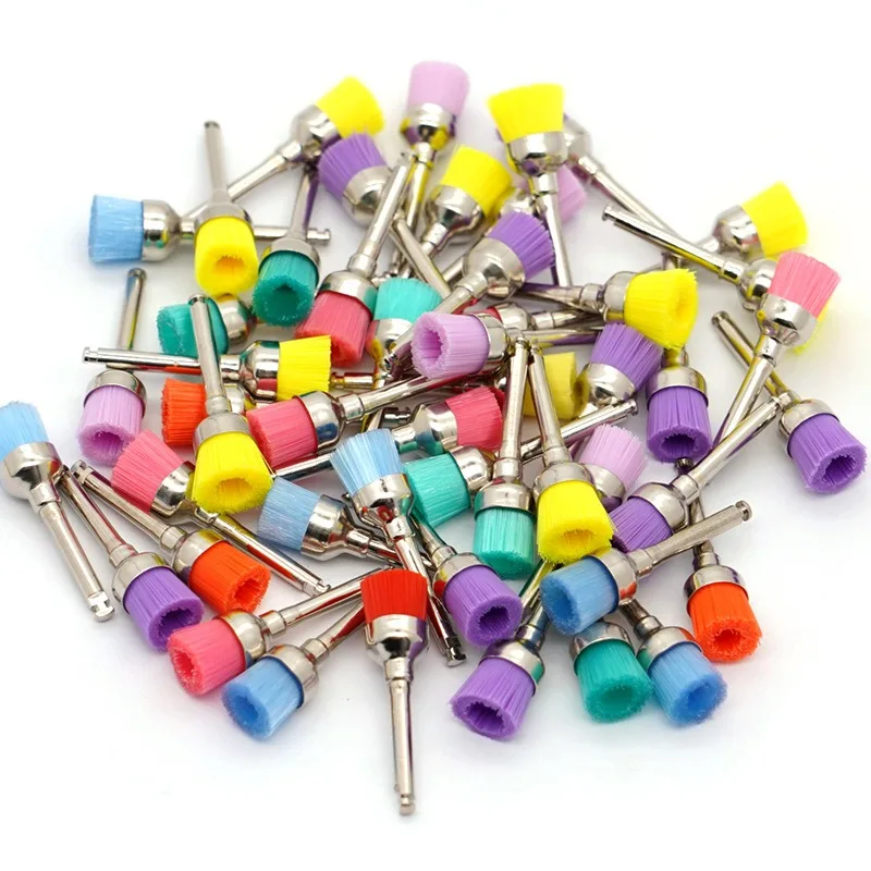 

300Pcs Dental Colorful Nylon Polishing Brushes Bowl Shape Dental Prophy Brush Prophylaxis Brush For Contra-Angle Handpiece