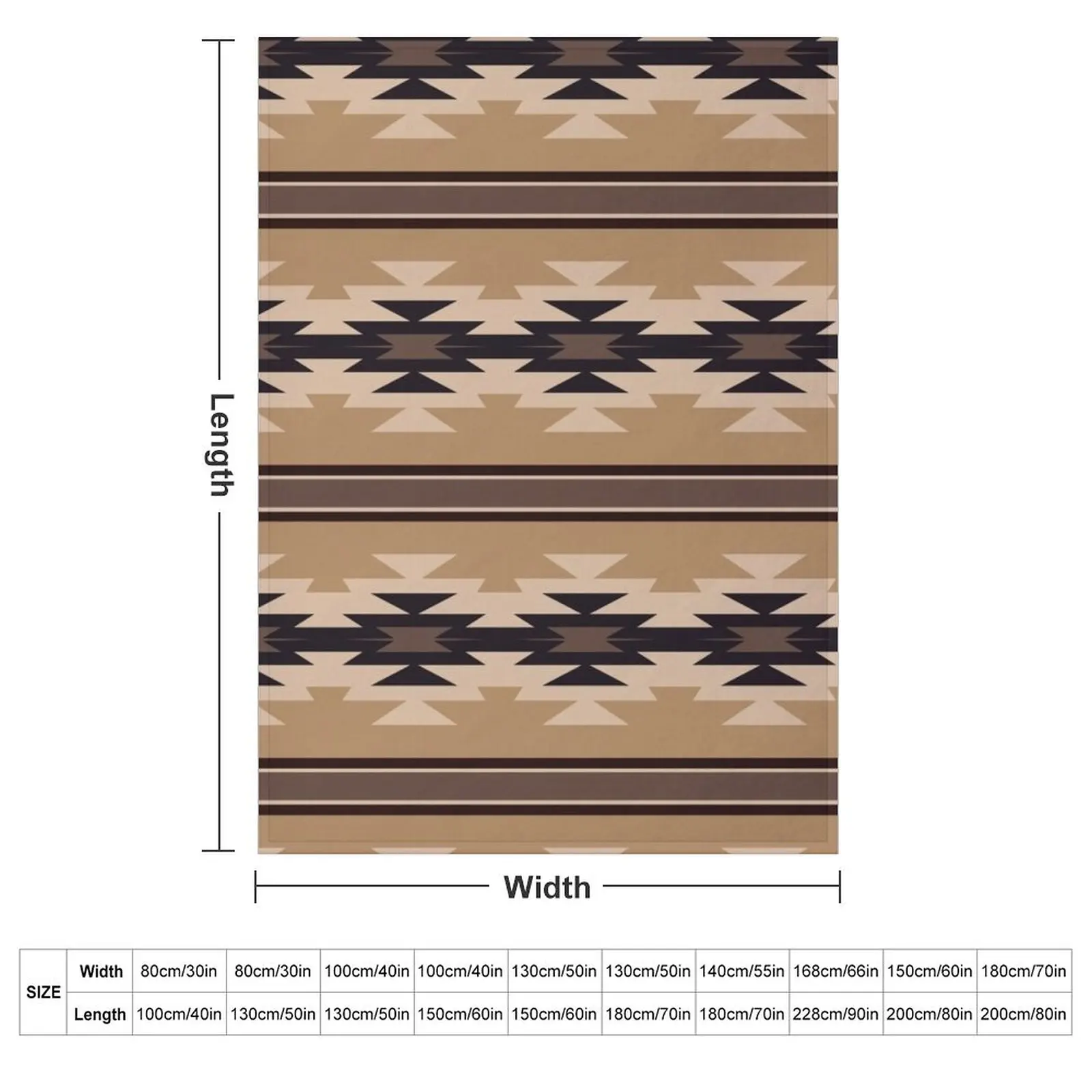 Navajo Cream And Black Throw Blanket couch cozy soft plush fuzzy picnic outdoor blanket