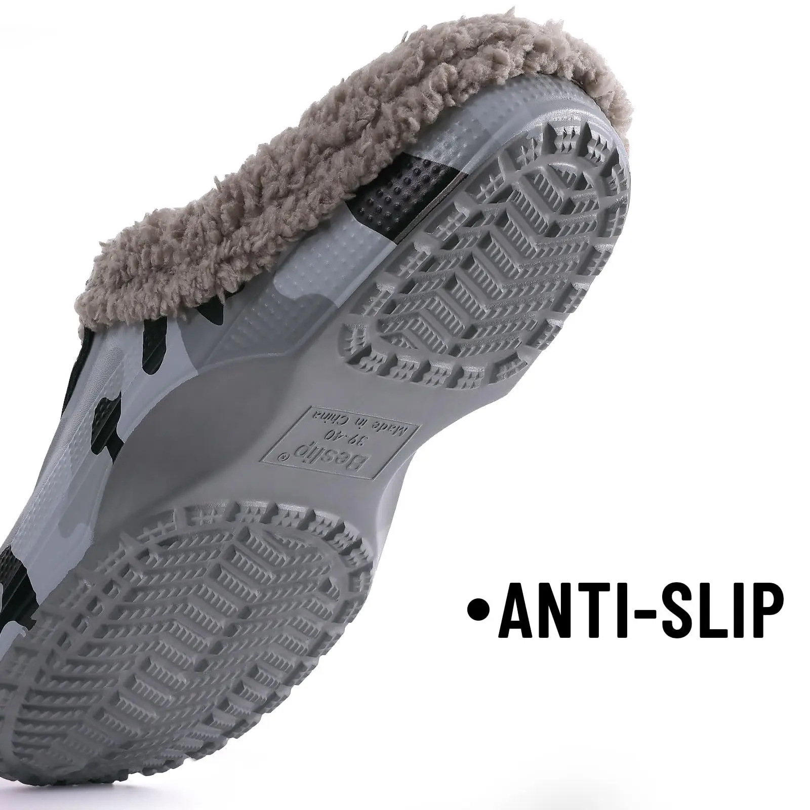 Kidmi Mode Mannen Bont Schoenen Winter Fuzzy Mannen Tuin Schoenen Zachte Waterdichte Schoenen Voor Mannen Indoor en Outdoor Antislip Houes Schoenen