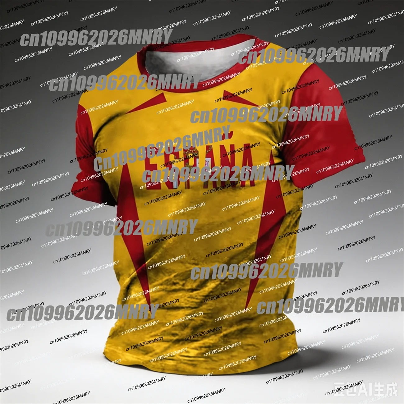 Spain T Shirt Summer Emblem Children's clothing 3D Printed Flag Fashion Round Neck Pullover OverSize Men's Clothing Woman Top