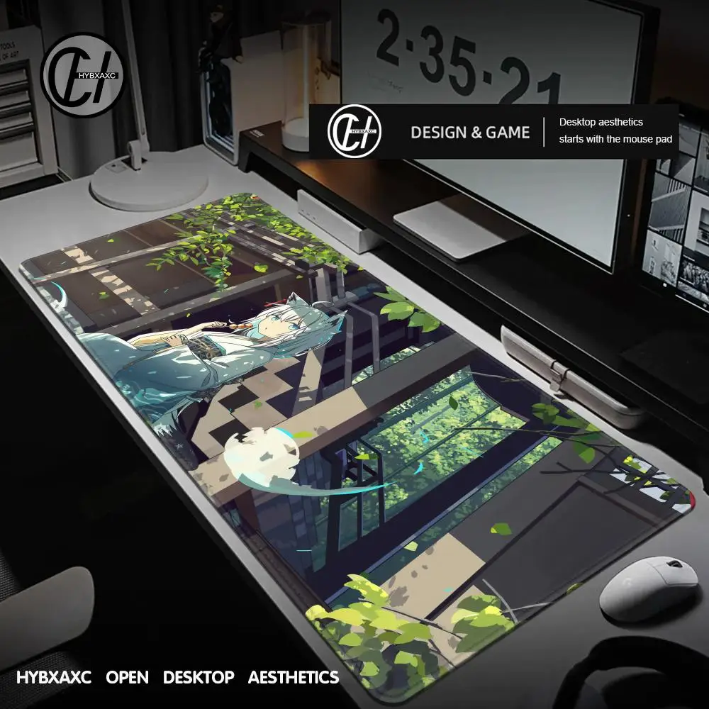 

HD Printing Mouse Pad Hololive Shirakami Fubuki Laptop Keyboard Rug PC Kawaii Anime Girl Mousepad XXL Gamer Cabinet Desk Mat