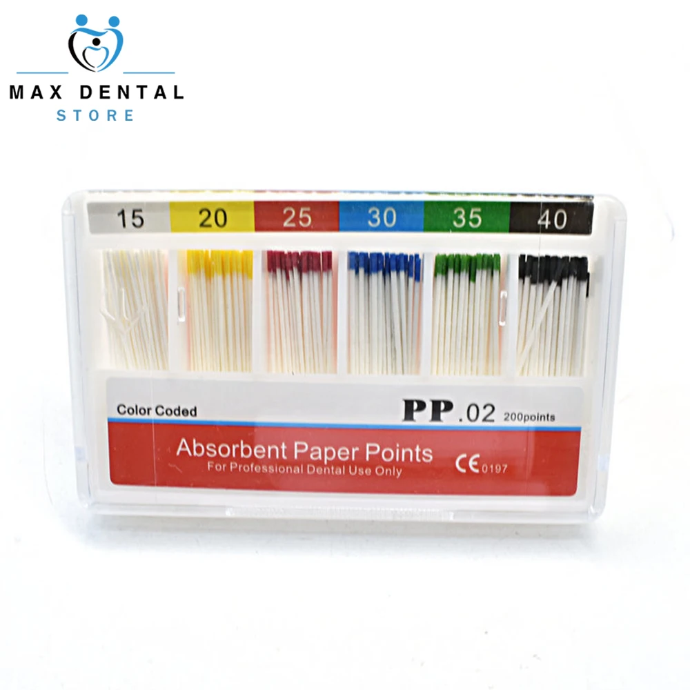 Dental Absorbent Paper Points Taper 02 Dental Materials Strong Absorption Pure Cotton Fiber Paper For Dentistry Materials