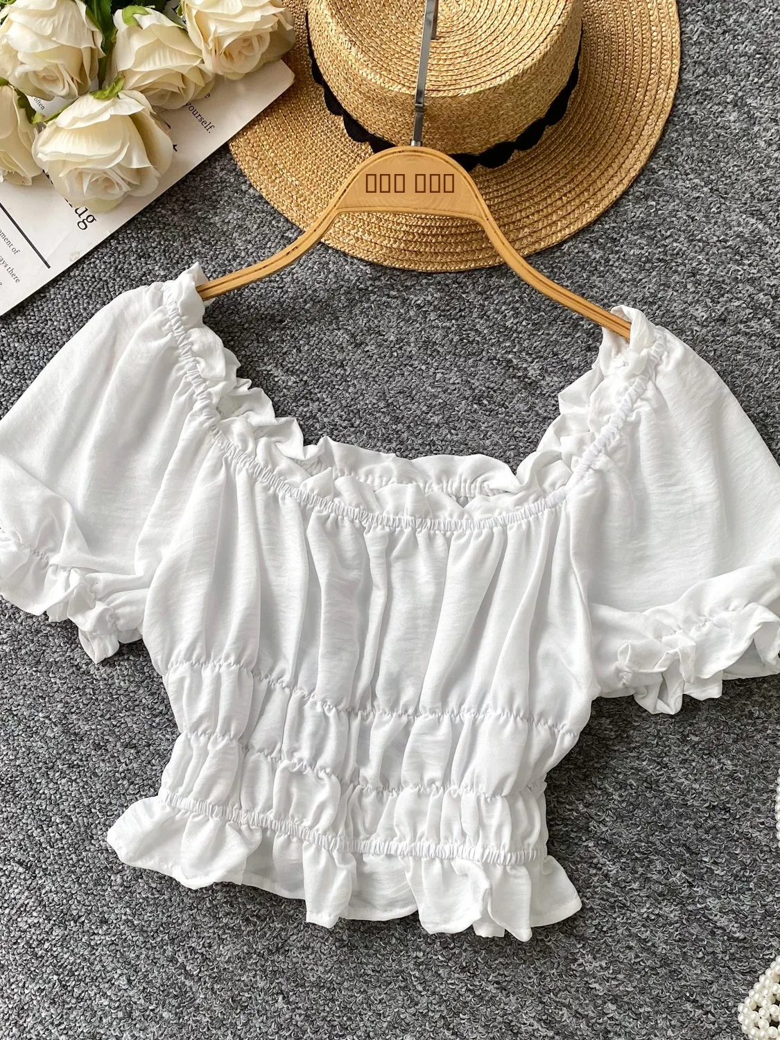 

Pure Desire Girl Sle One oulder Bubble Sve Top Women's Summer Cute Little Girl irt Belly Bared Beautiful Sexy ort ...