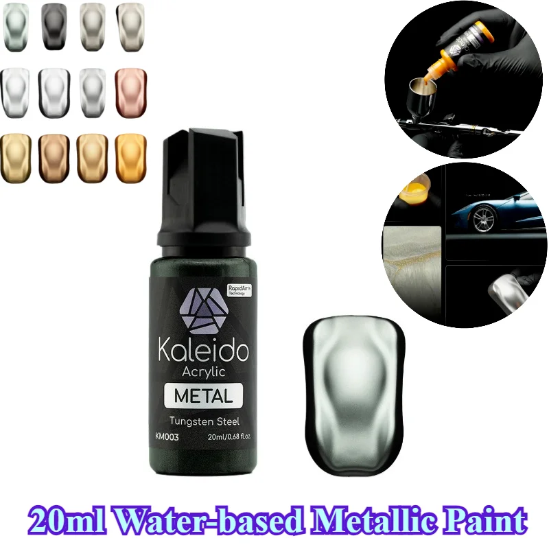 20ml Water-based Metallic Paint Handmade DIY Make Mecha Cartoon Character Figurines Model Coloring Water-based Metallic Paint
