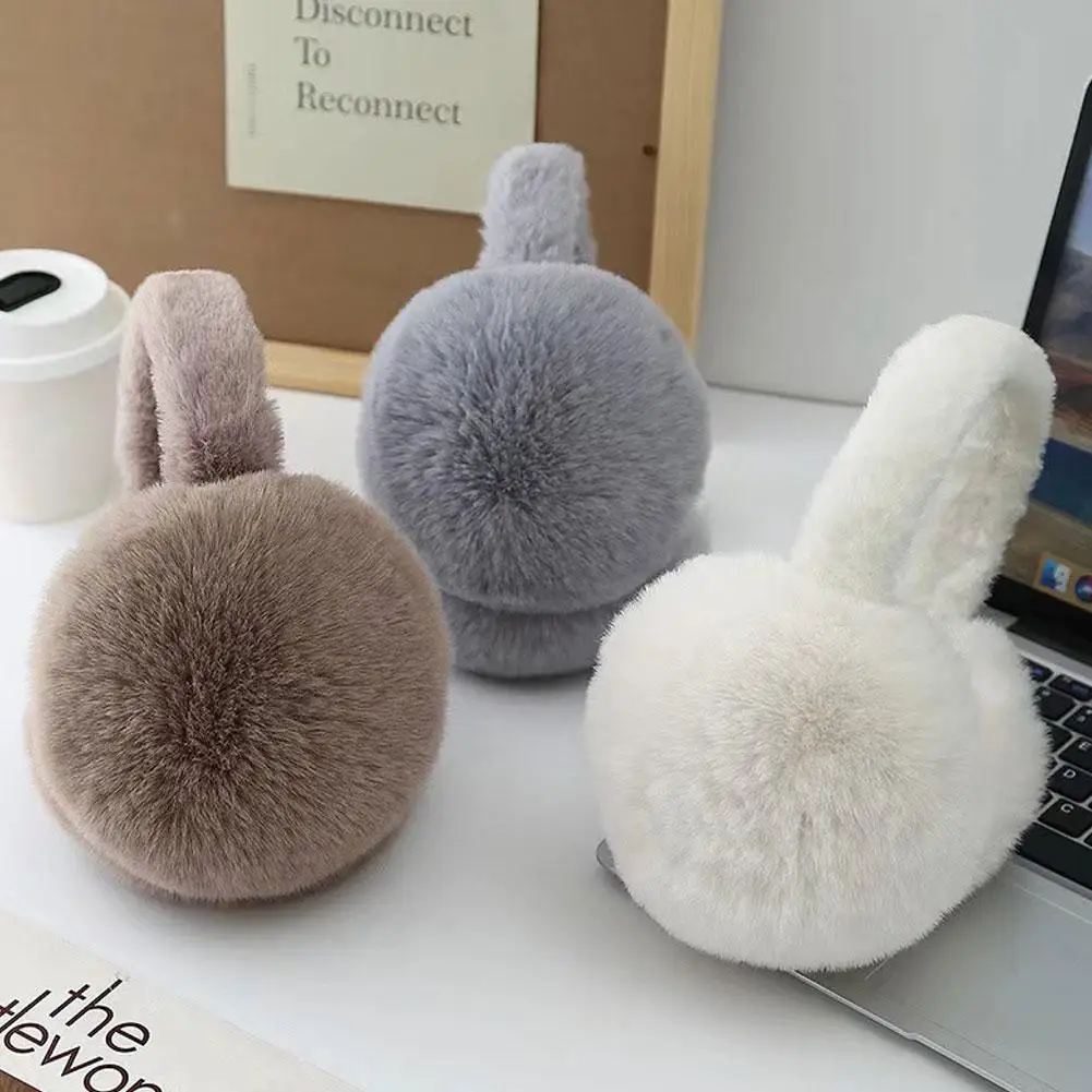 Winter Ear Protectors Warm Plush Cold-Proof Thickened Ear Covers Foldable Windproof for Students Internet Celebrity Cute Style