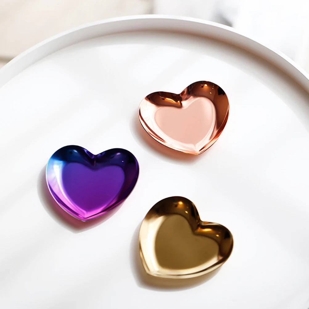 

Heart Shaped Tray Sweet Heart Jewelry Dish Ring Holder Durable Material Home Decor Wedding Gift Jewelry Organizer