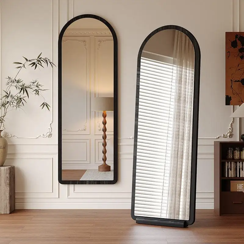 Full-Length Mirror for Trying Clothes Wall-Mounted Arch Living Room Floor-Standing Mirror against the Wall Vintage Style