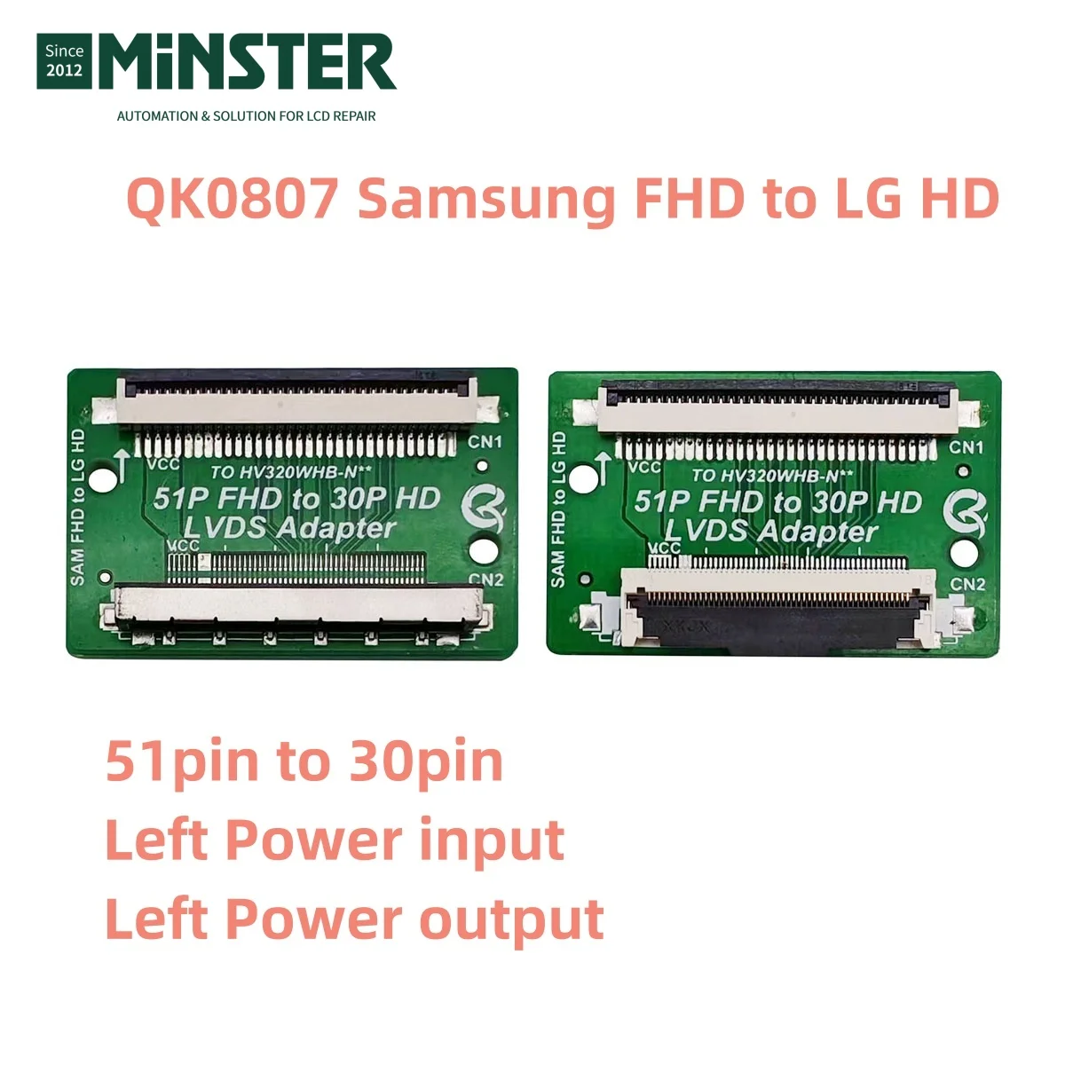 Samsung 51Pin FHD to LG 30Pin HD Lvds Converter Adapter Board Card Plate for Led Lcd Tv Screen Display Panel Repair