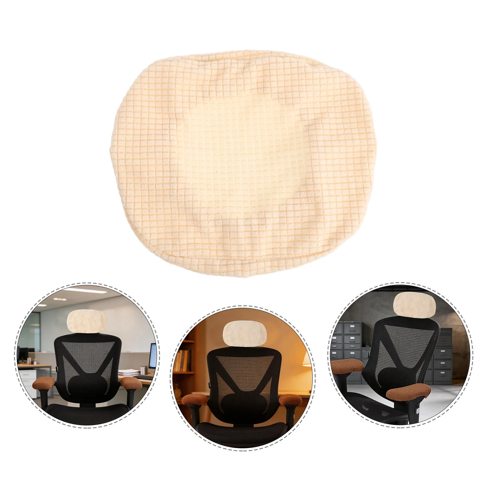 Computer Chair Headrest Cover Dark Grey Elastic Back Pillow Sleeve for Office Chair Non-Slip Replacement Head Cushion Slipcover