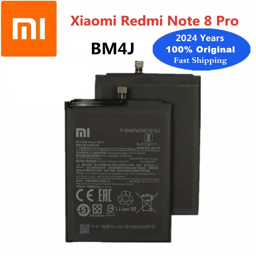 2024 anni 4500mAh BM4J batteria originale per Xiaomi Redmi Note 8 Pro Note8 Pro 8pro batteria di ricambio per telefono di alta qualità