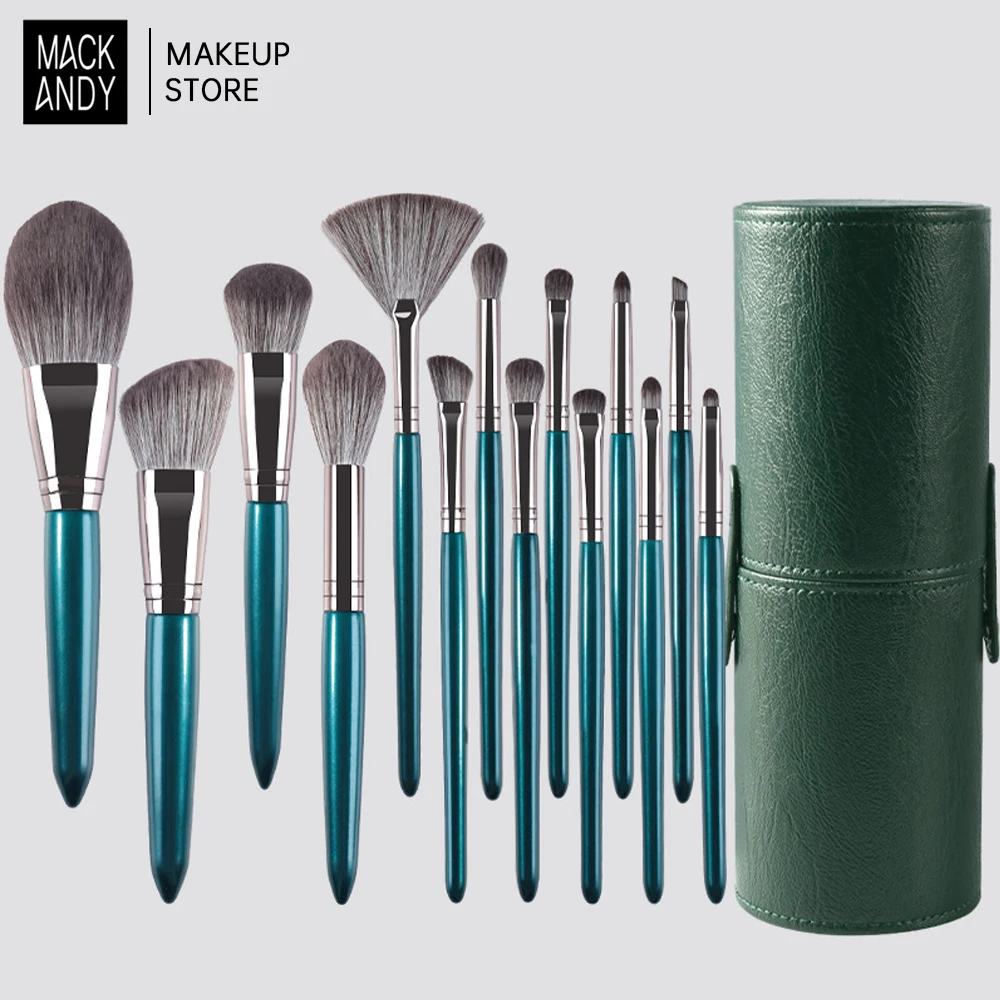 MACKANDY 14Pcs Makeup Brushes Set for Women Cosmetic Foundation Powder Blush Eyeshadow Kabuki Blending Make Up Brush Beauty Tool