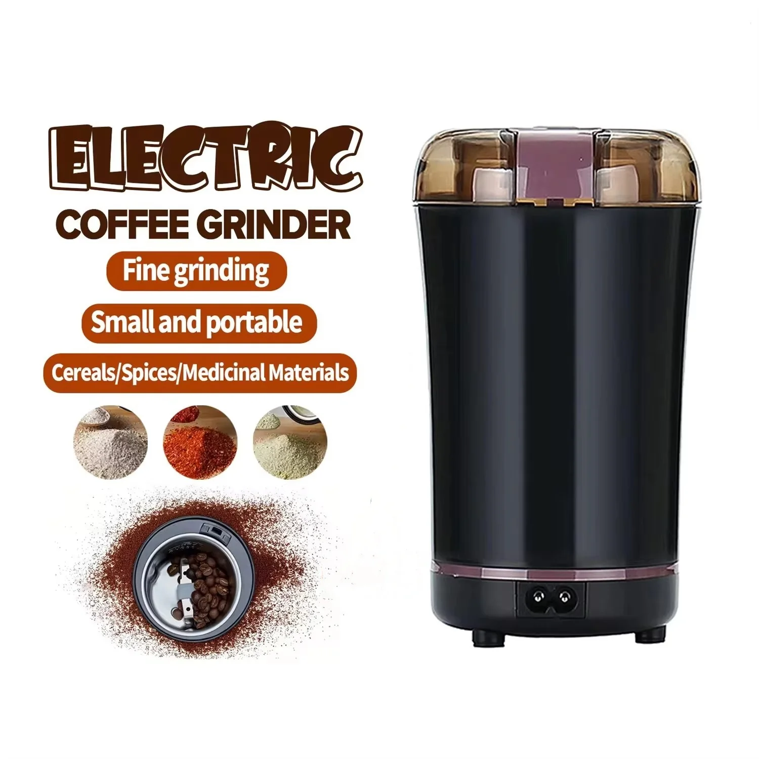 Coffee Grinder Stainless Steel Nuts Beans Grains Mill Herbs Electric Grinding Machine Multifunctional Coffee Bean Grinding Home