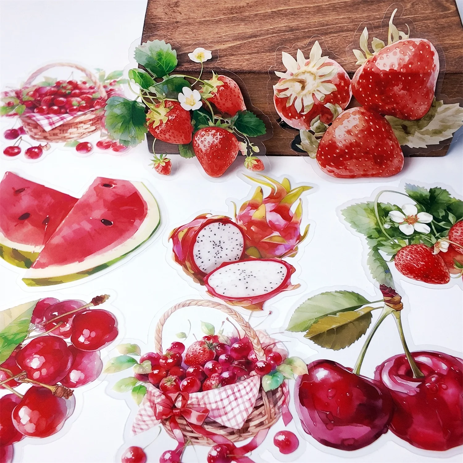 10 قطعة/الحزمة ملصقات الحيوانات الأليفة الفاكهة خمر البطيخ العنب ديكو بطاقة لاصقة سكرابوكينغ لوازم مخطط القرطاسية ملصق #4
