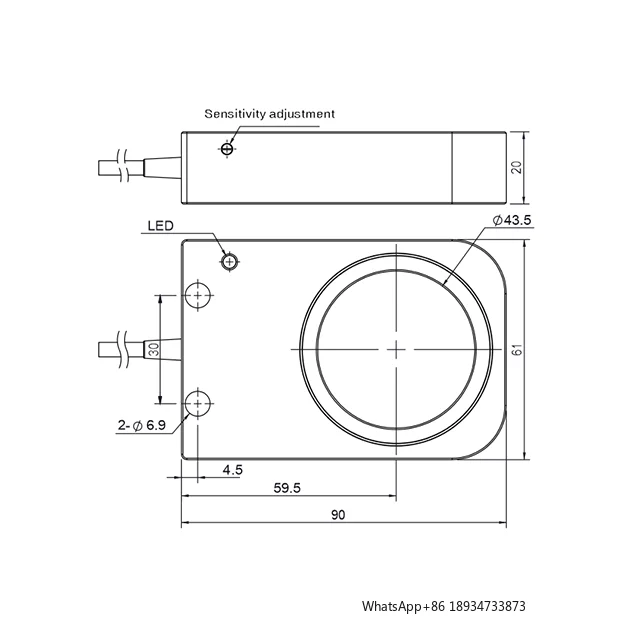 Ringsensor 1KHz induktiver Sensor industrielle Ringsensoren mit 22,5 mm Durchmesser induktiv
