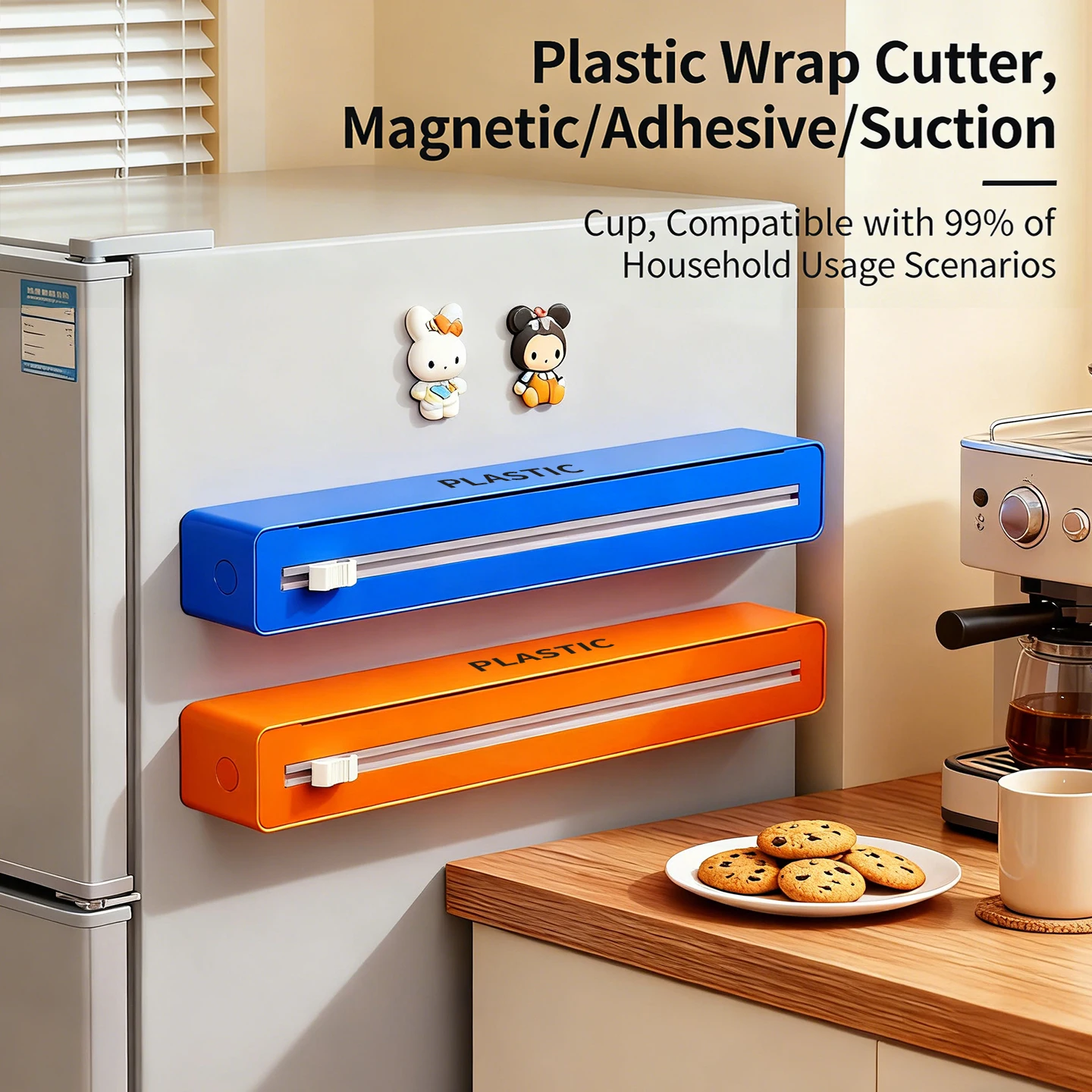 Kitchen Food Wrap Cutter, Wall-Mounted Food Packaging Machine, Compatible With Various Packaging Film Colors Available.