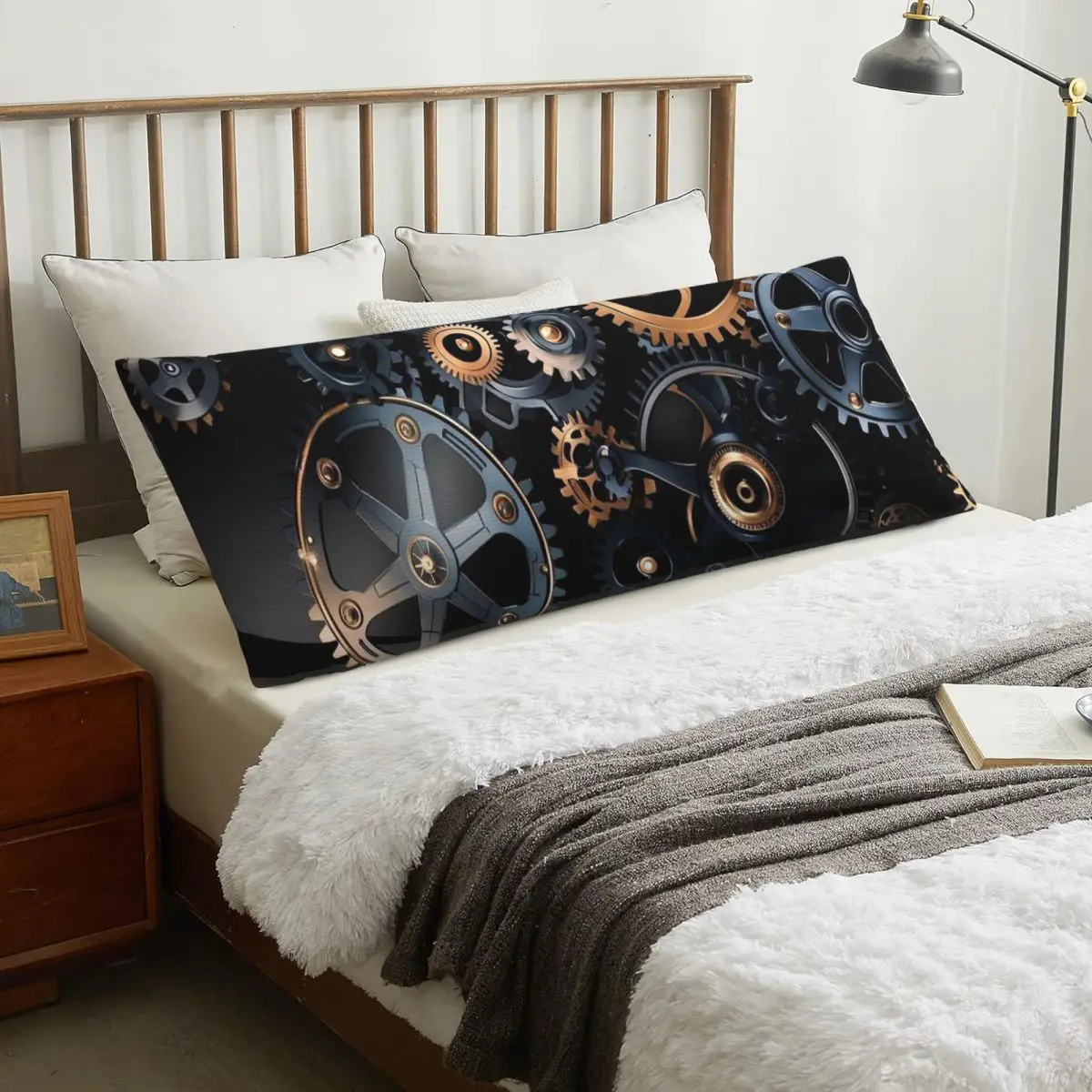 

Механическая машина, шестерни, прямоугольная наволочка в стиле стимпанк, чехол для подушки, полиэстер, декоративная подушка для спальни, дома