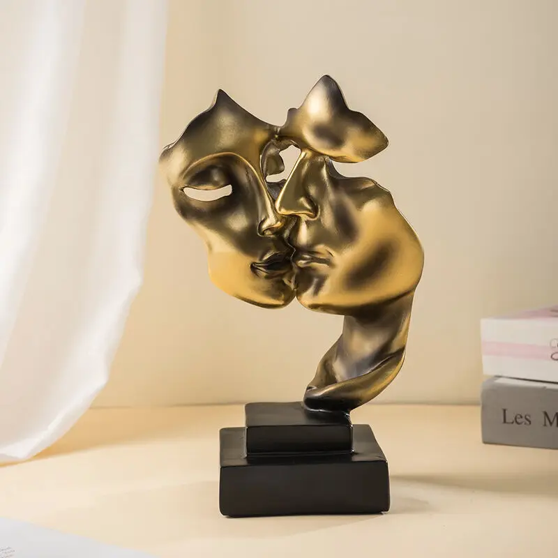 Pareja de besos transfronterizos, decoración de resina, regalo de boda, estantería ligera de lujo para el hogar, sala de estar, sala de estudio, gabinete de vino, dormitorio
