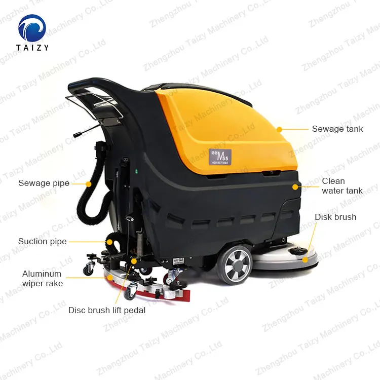 commercial electric floor cleaning machine brush floor scrubber