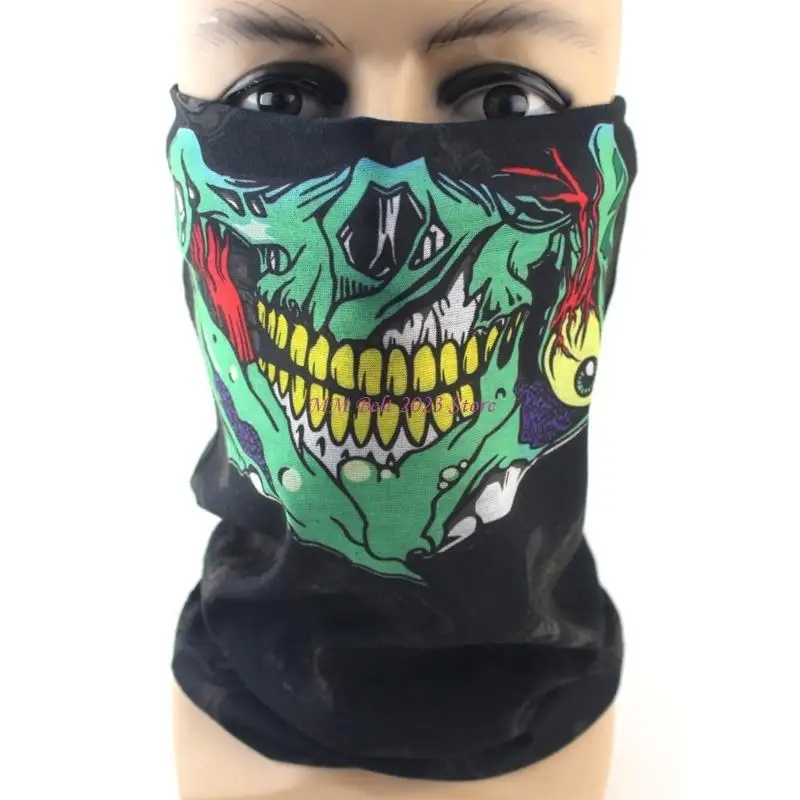 

49ME Skull Printed Neck Gaiter Face Mask Covering Bandanas Summer UV Face Scarf Mask