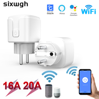 SIXWGH Smart Home Socket WiFi 16A EU/FR Plug Outlet Cozylife Remote Control Timer Power Monitor Support Voice Google Home Alexa