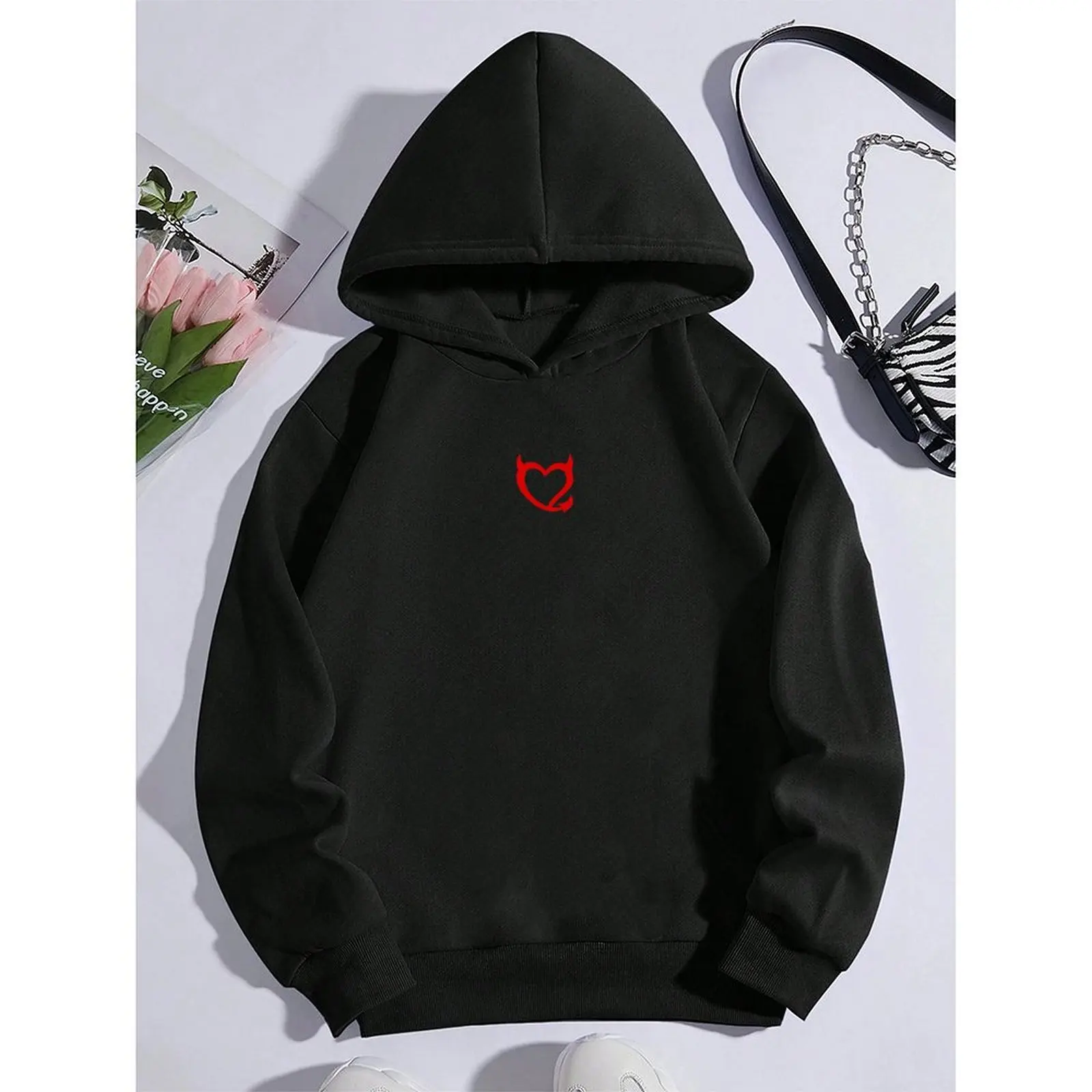

Fashion Sweatshirts For Woman Loose Pullover Daily Long Sleeve Hoodie Girls Winter Casual Christmas Printed Comfortable Hoodies