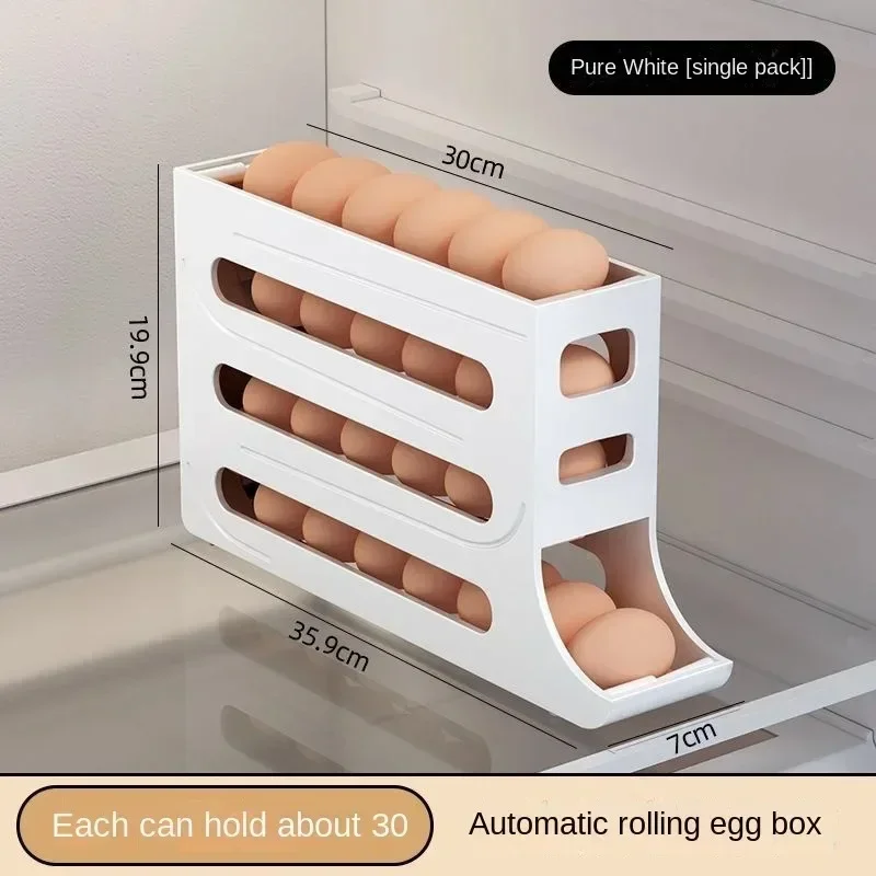 Refrigerator Egg Storage Box Kitchen Egg Box Storage Carton Rolling Egg Storage Box Large Capacity Dedicated