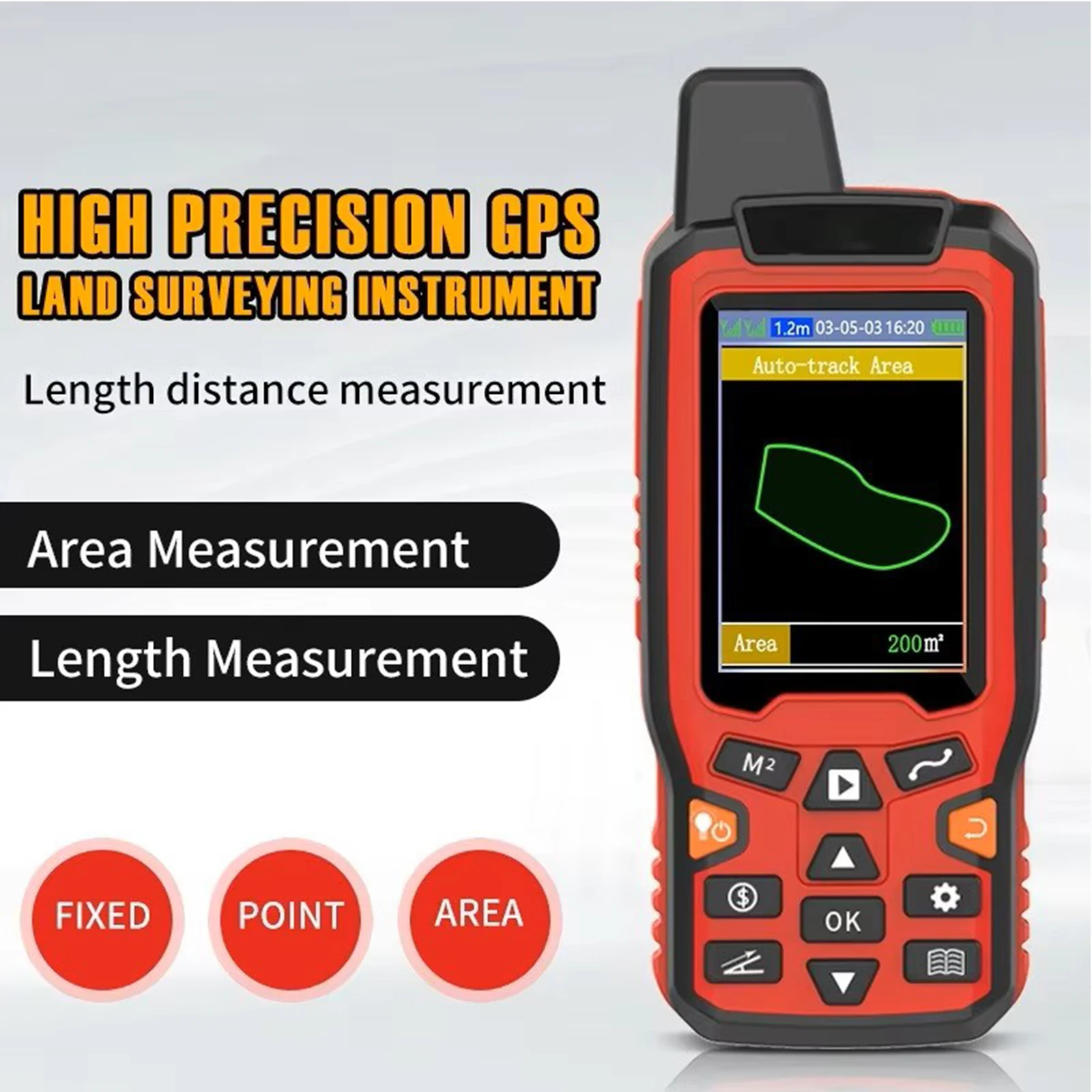 GPS Land Area Meter High Precision Handheld Land Surveying Instrument Auto