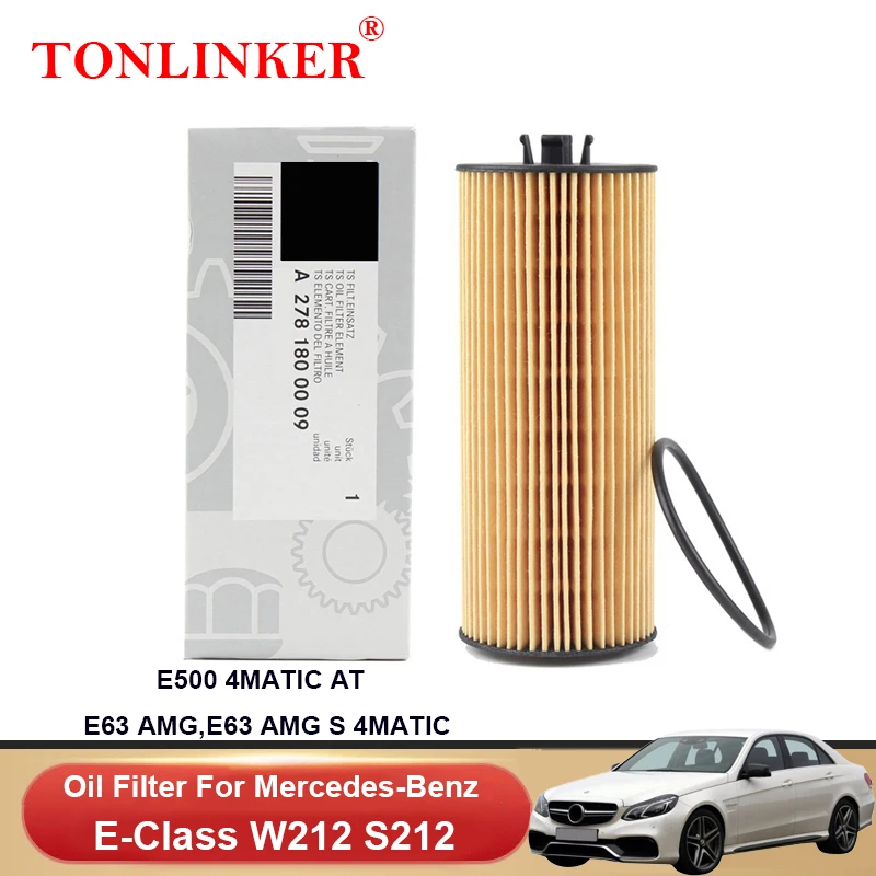 

TONLINKER Oil Filter A2781800009 For Mercedes Benz E Class W212 2013 2014 2015 E500 AT E63 E63S AMG 4MATIC Car Accessories Goods