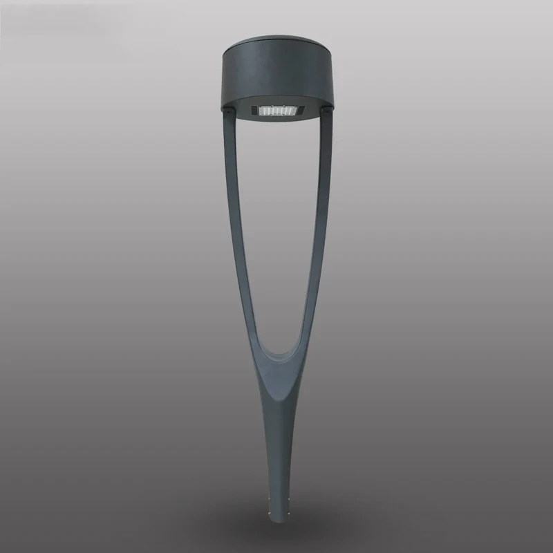 Lámpara de calle gris de diseño creativo moderno, cabezal Led de aluminio negro, luz de jardín de paisaje, calibre de instalación 48Mm 40W 50W