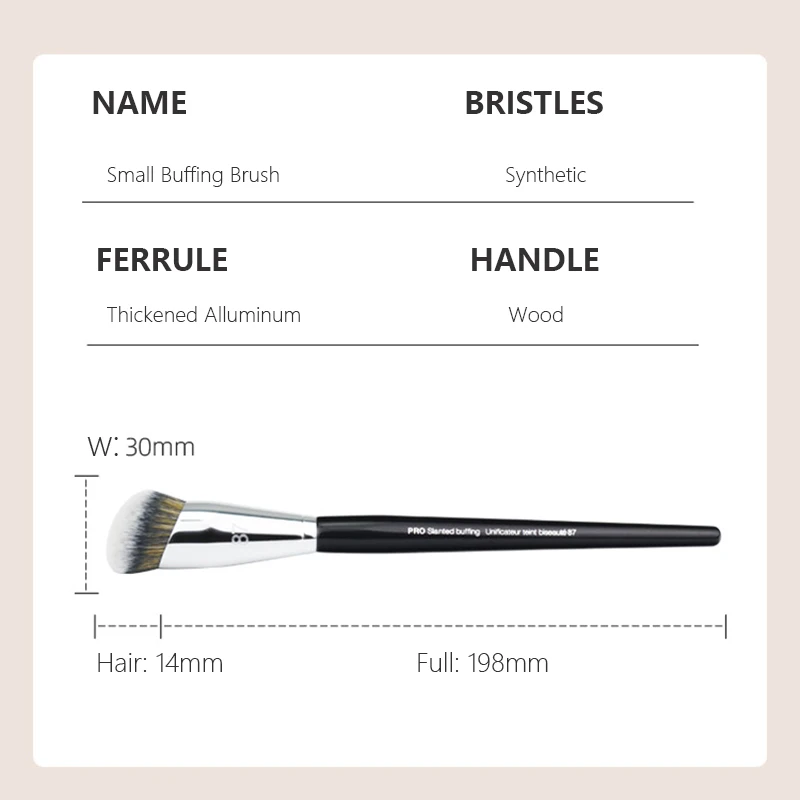 PRO Slanted Buffing Detail Sculpting Makeup Brush - Perfect Foundation Cream Blending Cosmetics Beauty Brush Tool