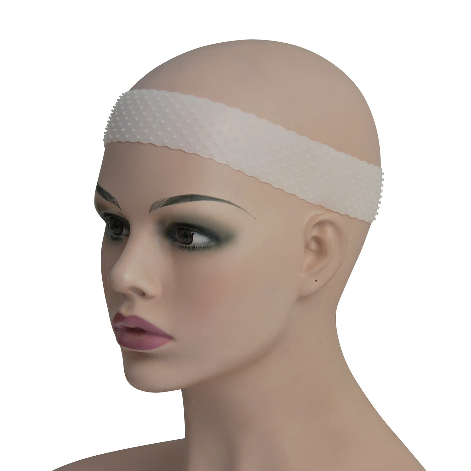 2Pcs Silicone Wig Grip Band Non-Slip Fix Elastic Headband Light Brown/Pink/White Soft Wig Bands for Keep Wigs in Place