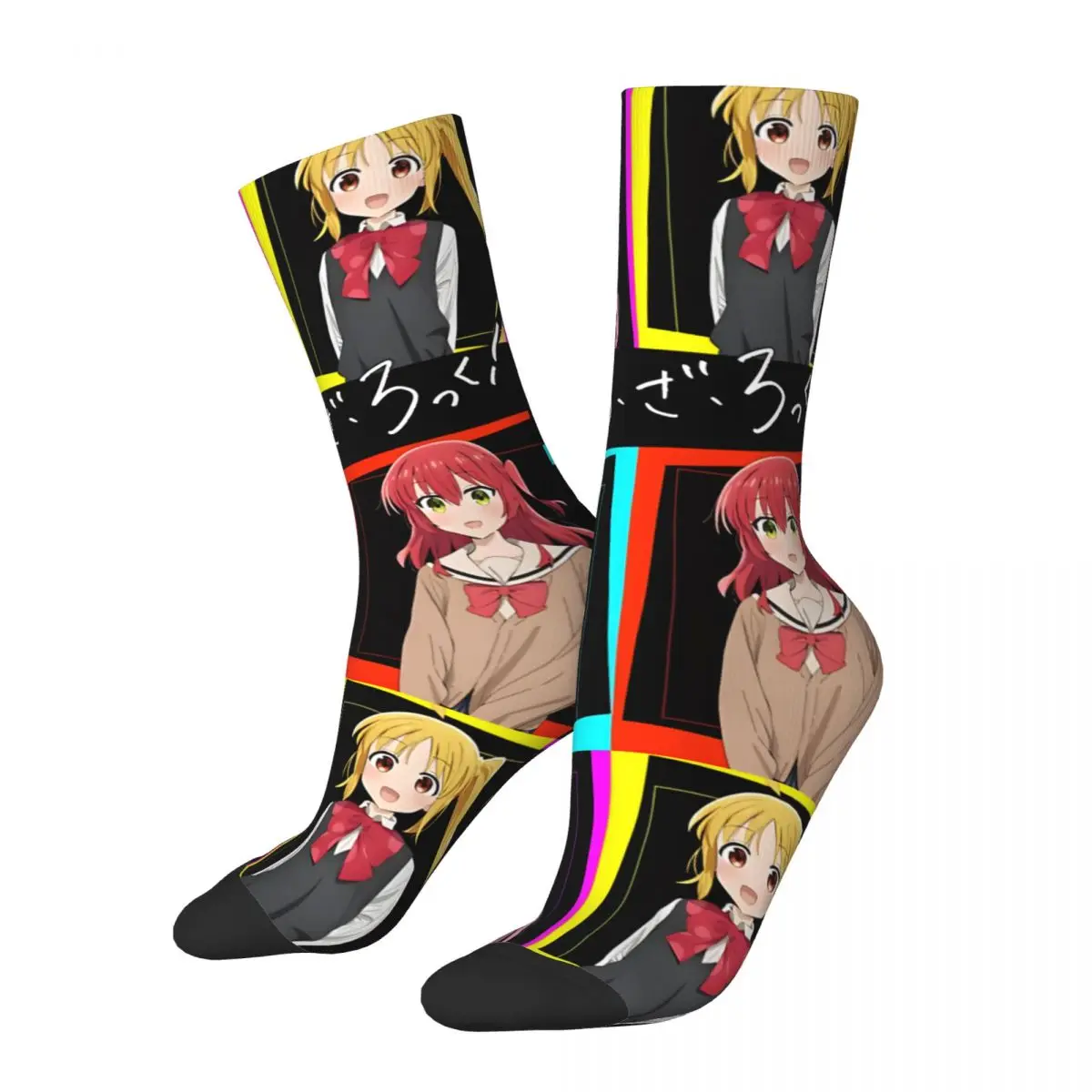 

Crazy compression Bocchi The Rock Sock for Men Harajuku Bocchi Seamless Pattern Crew Sock Novelty