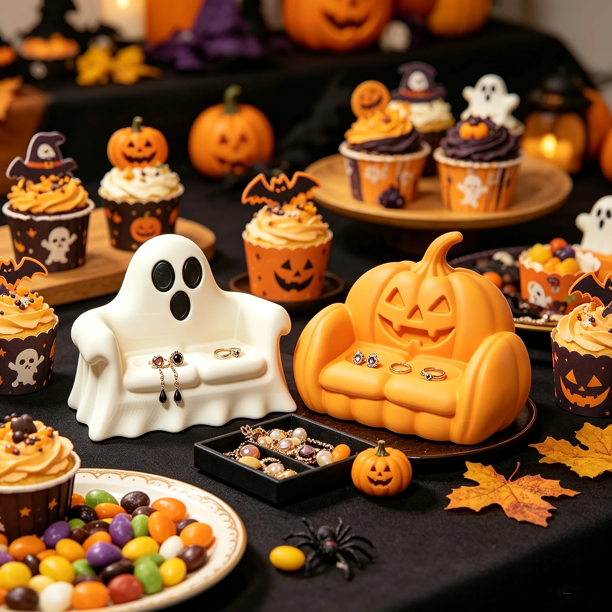 3D Printing Ghosting - 1-Piece Ghost Pumpkin-Shaped Storage Tray Decoration