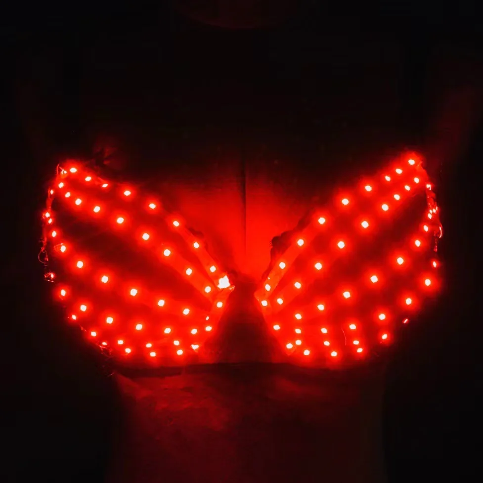 Led sutiã traje feminino carnaval lingerie tron rave festival roupas boate bar clubwear luz acima terno evento festa dançarino