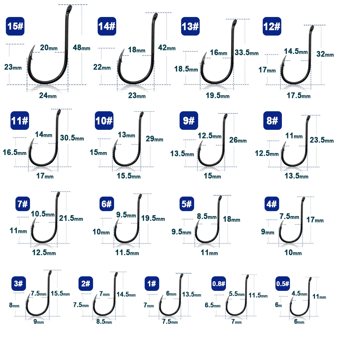 9KM Angelhaken 50 ~ 100 Stück Oktopus Schnabelhaken Karpfenangeln Jigging Haken Stacheldraht Schwarz Kohlenstoffstahl Eisfischen Zubehör